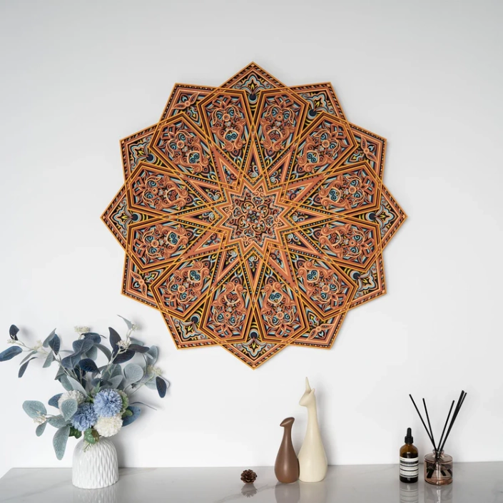 wood art for wall mandala