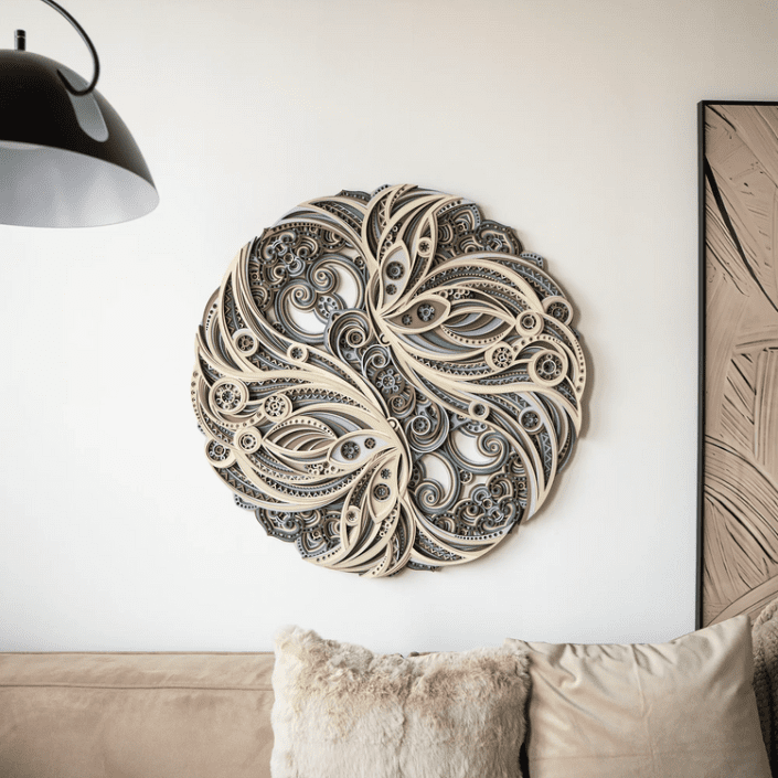 wood art for wall round