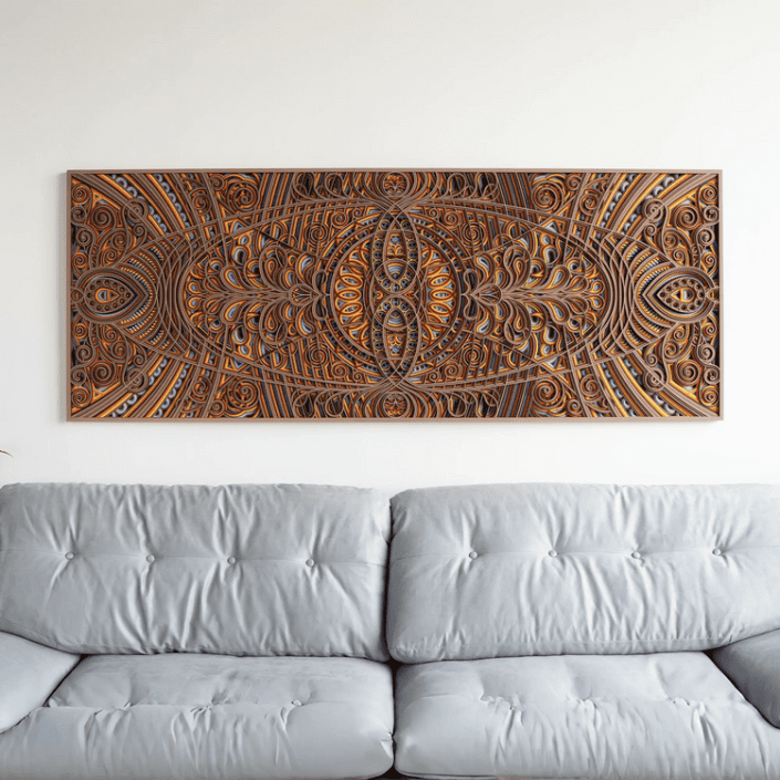large geometric wood wall art