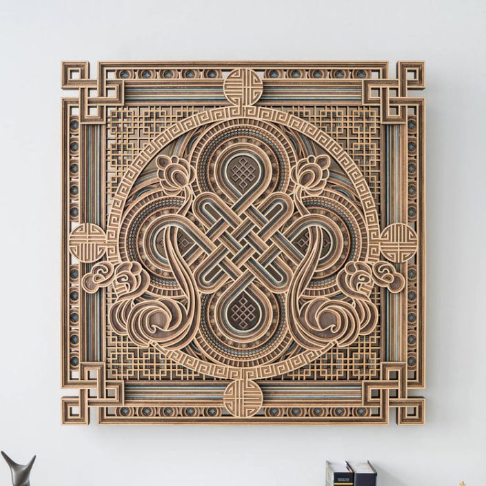3d geometric wood wall art